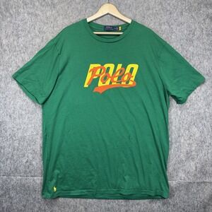 Polo Ralph Lauren T-Shirt Men's XLT Short Sleeve Green Stack Logo Cotton Preppy